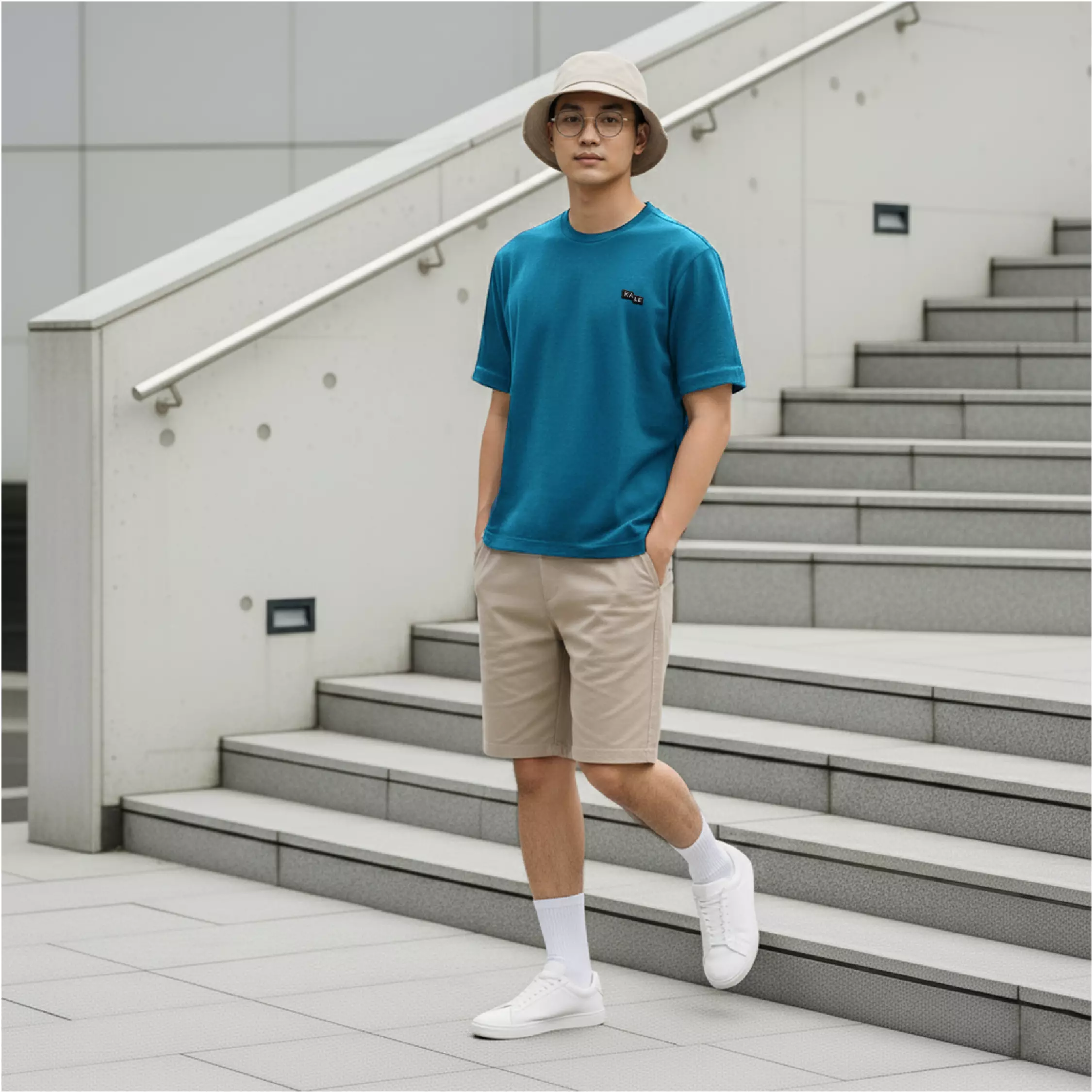 Kale PLUTO DARK TOSCA T-shirt Cotton Cloudy Boxy Fit - Kaos Korea - Atasan Kaos Pria - Kaos Basic Pria