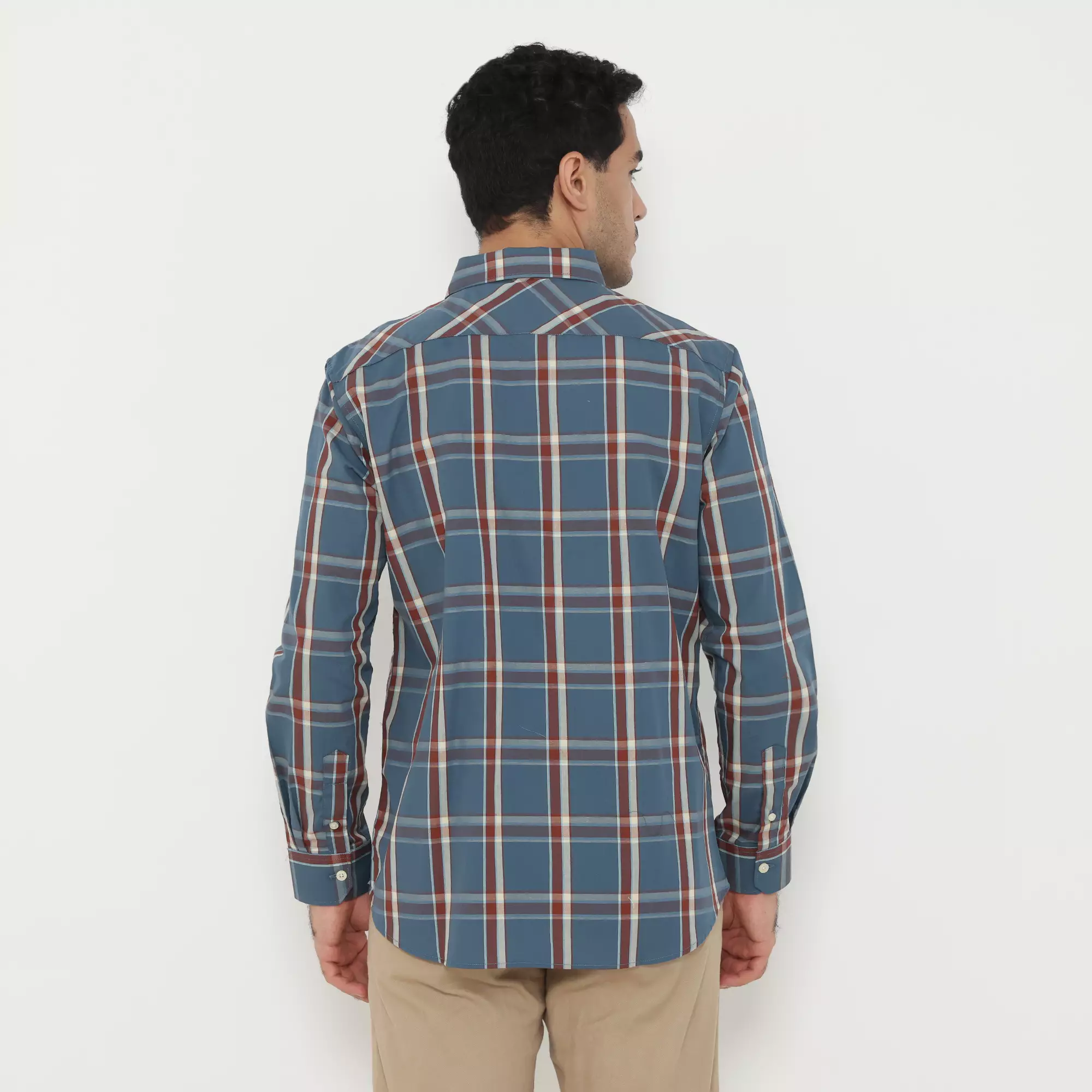 Platini Kemeja Pria Motif Kotak Lengan Panjang 76606