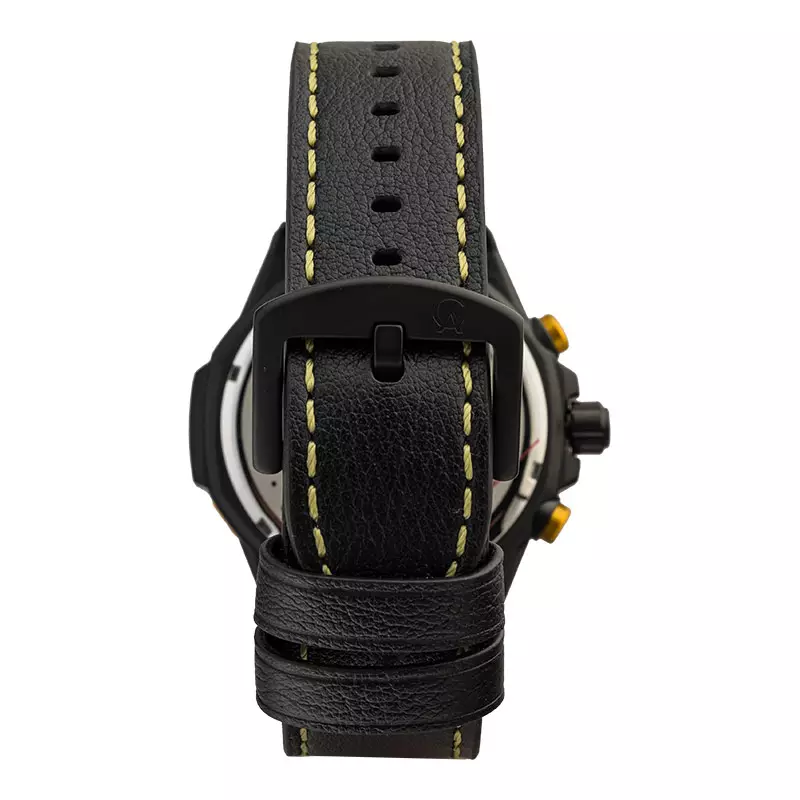 Jam Tangan Pria Alexandre Christie Panther X Series AC 6600 MC LIPBAYL Chronograph Black Dial Black Leather Strap