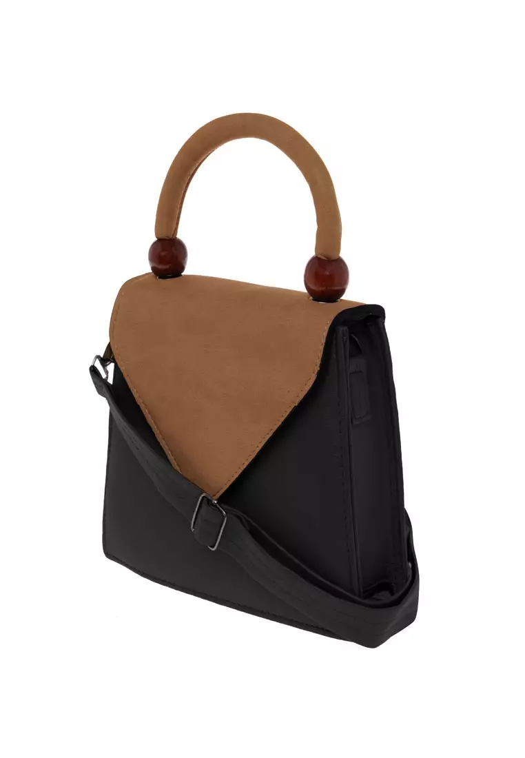 Nika Tas Slempang Wanita Slingbag Dual Tone Color Premium Quality - Black