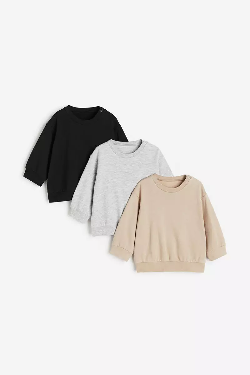 Buy H M 3 pack cotton sweatshirts 2024 Online ZALORA Philippines