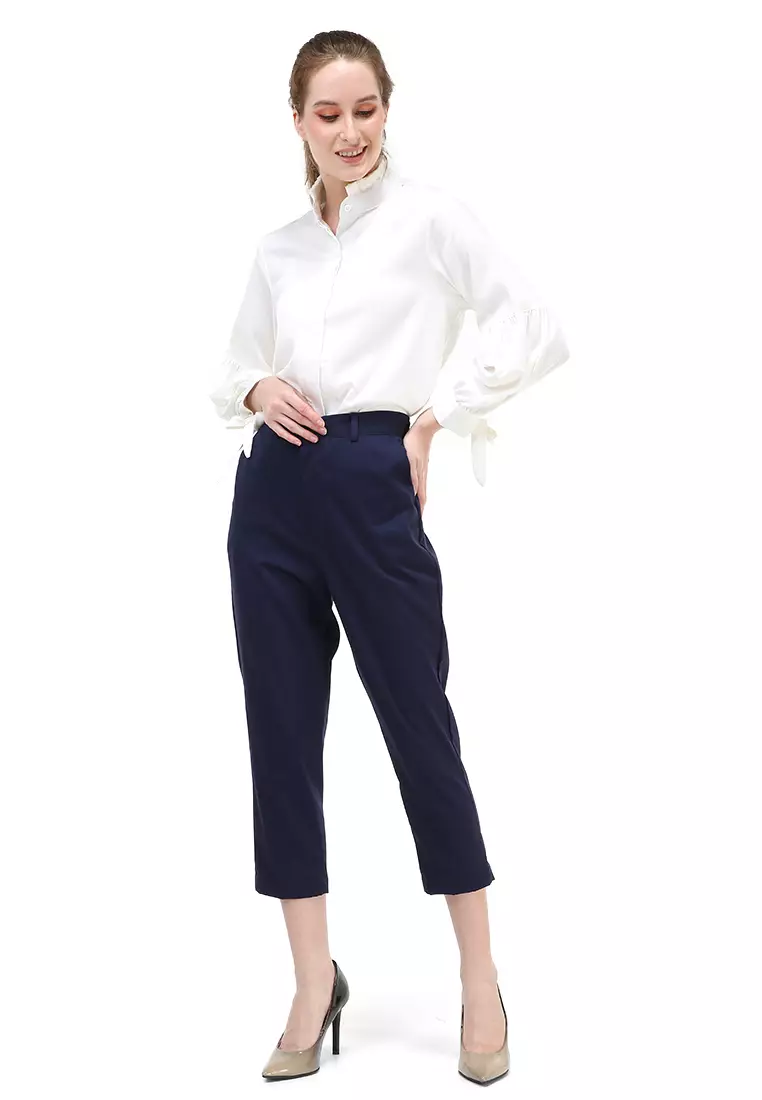 Chena Long Pants Celana Panjang Bawahan Wanita Premium Quality - Navy