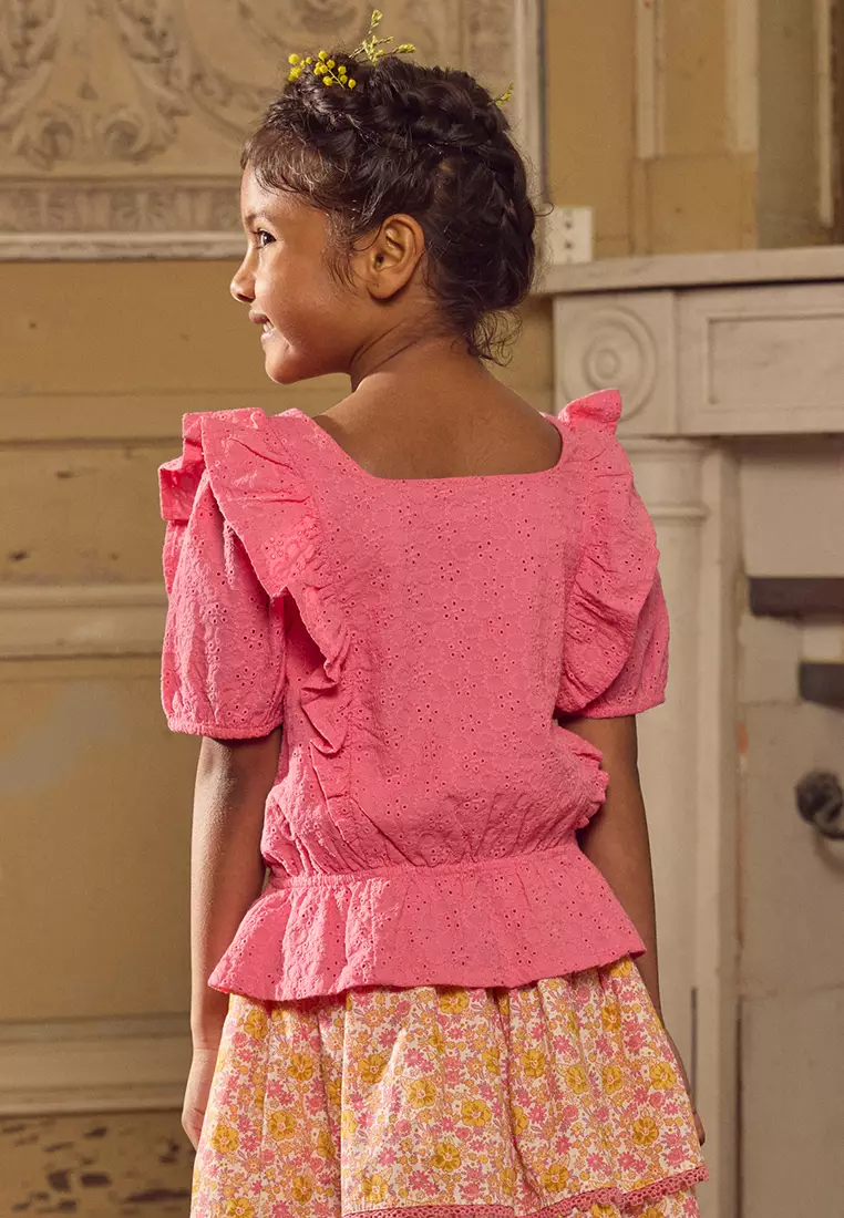 Pink BLOUSE / Pink embroidered blouse
