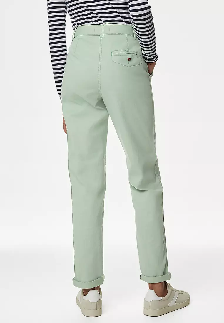 Cotton Rich Tea Dyed Slim Fit Chinos