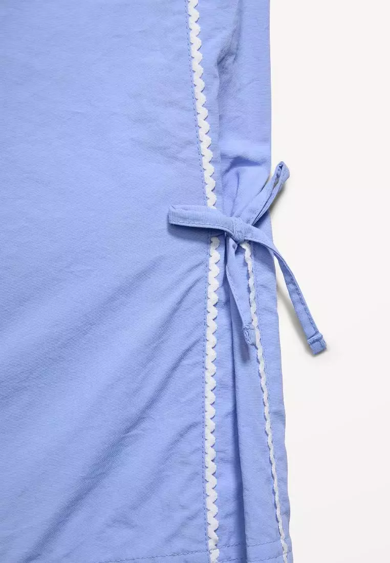 High-Waisted Bow Parachute Pants for Girls