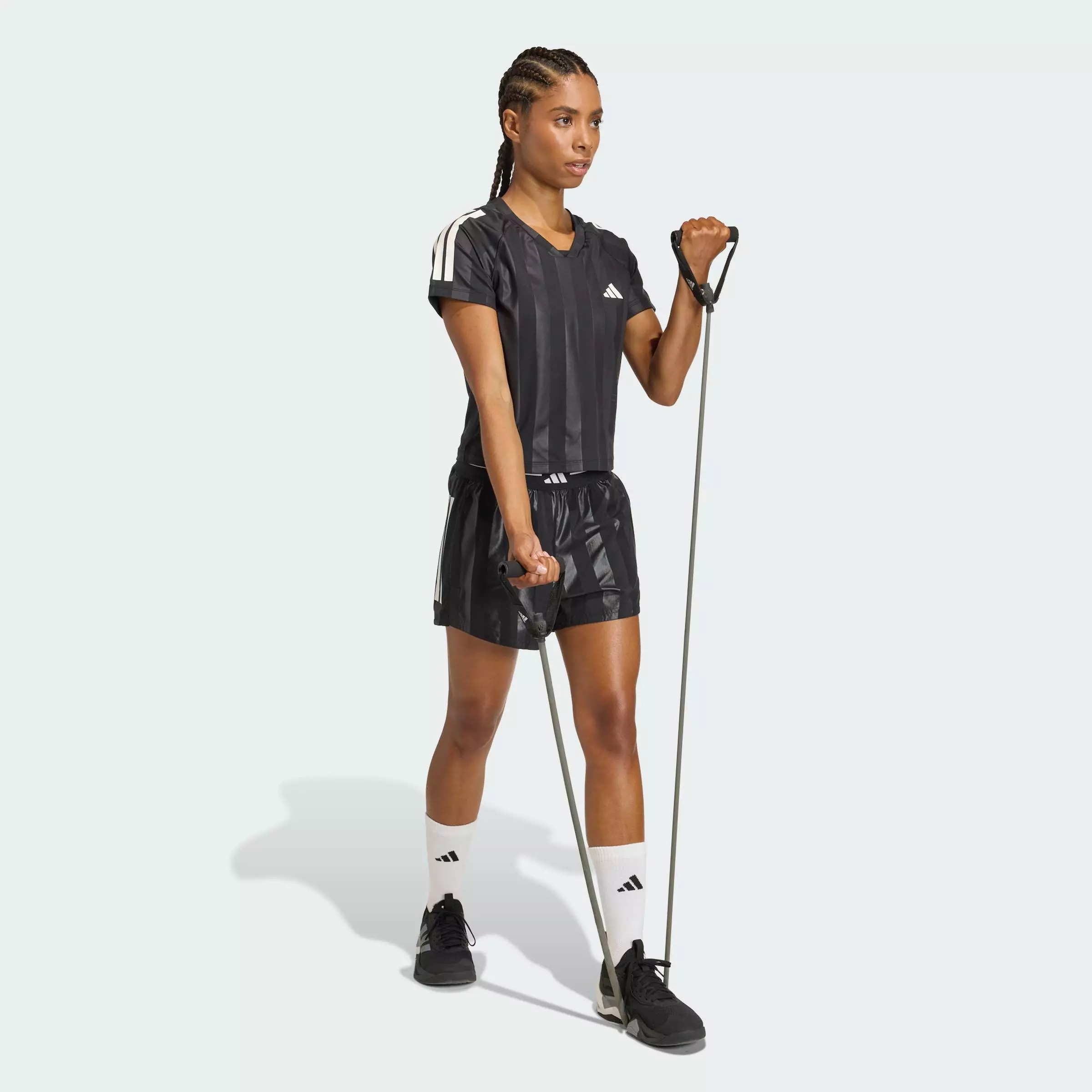 Gym & Training Hyperglam 3-Stripes Emboss T-Shirt Women Black KC7695