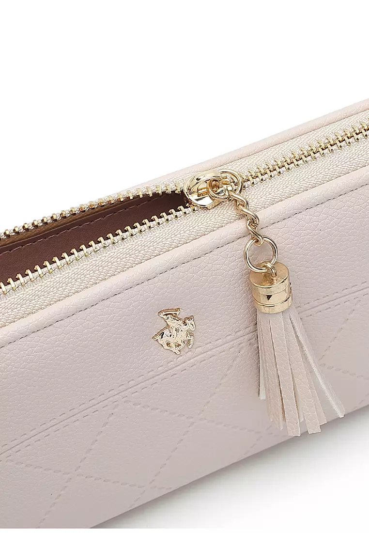 Women's Long Zipper Wallet (Dompet Panjang Ritsleting Wanita) - Putih / Krem