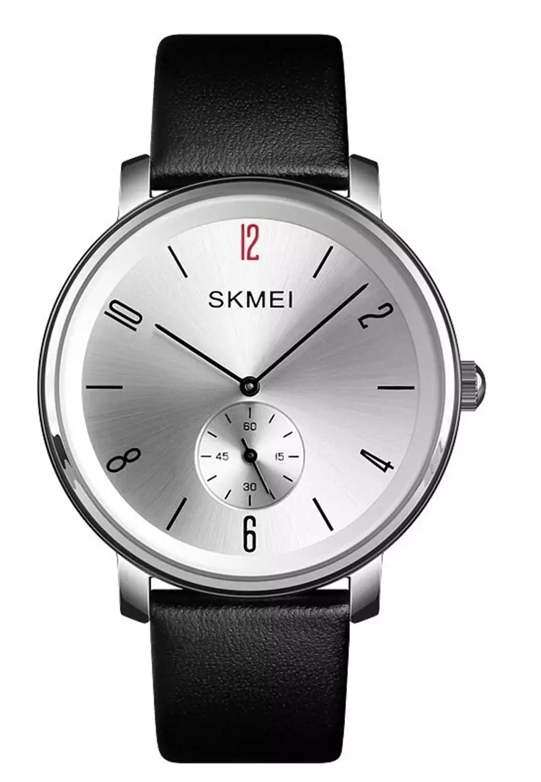 Jam Tangan Kasual Analog Pria Waterproof 30m Strap Tali Material PU Leather AN12 ORIGINAL