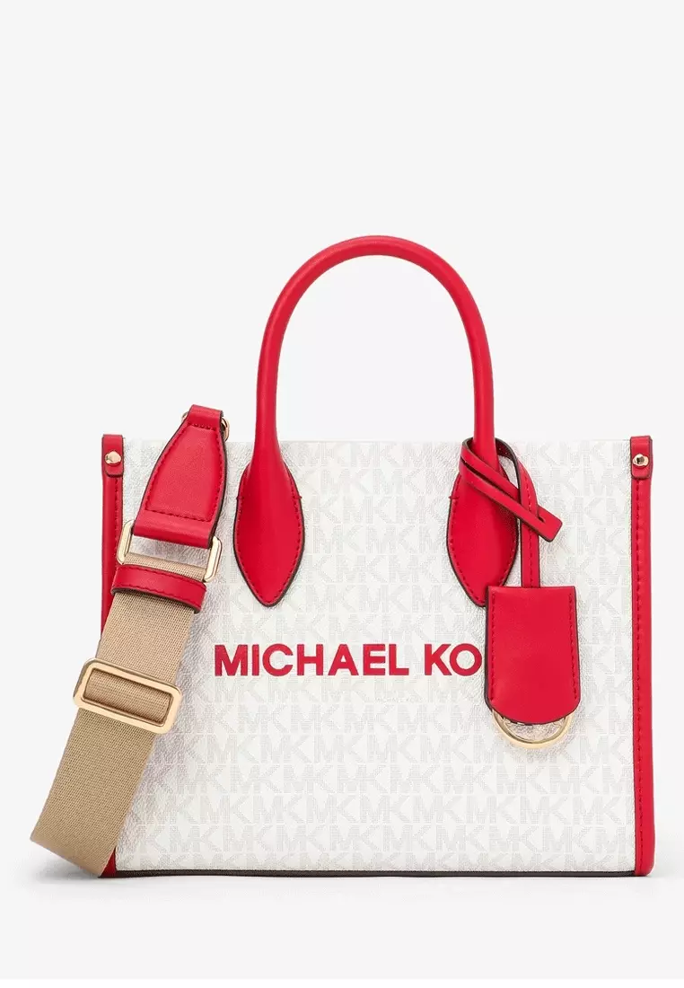 Leather Handbag Michael Kors Red Selma Crossbody MK Selma Red