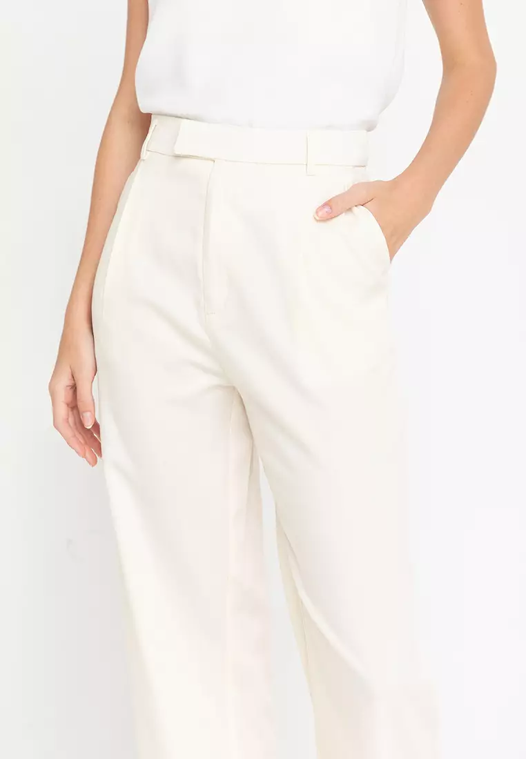 Cersy Natural Waist Wide Leg Trousers