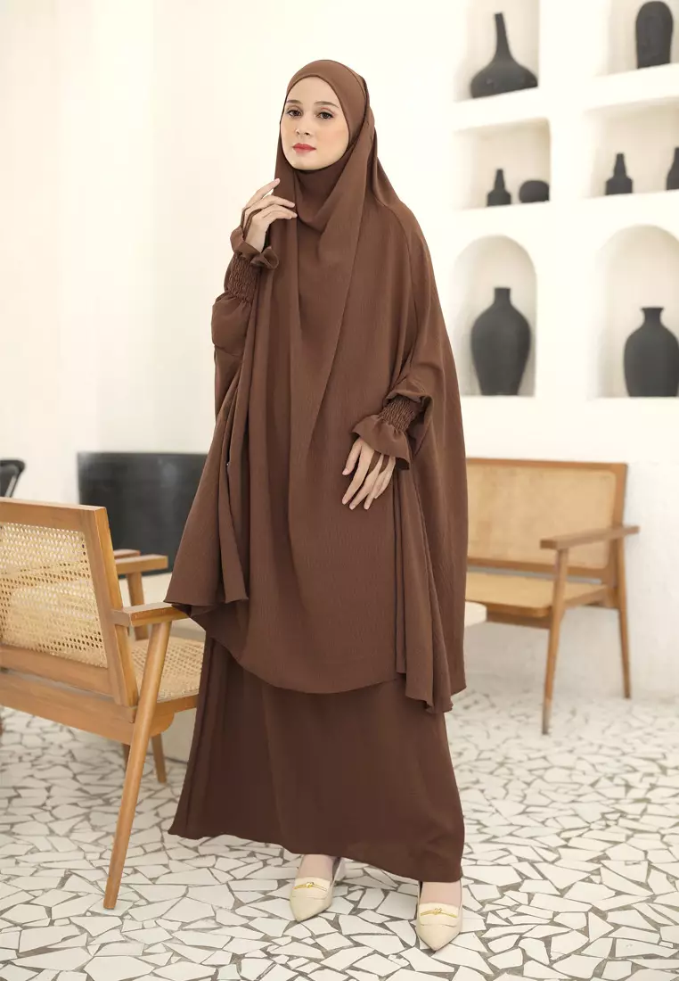 Zelena - Hifza Abaya Set - Dress Khimar Gamis Muslimah - Bitter Chocolate