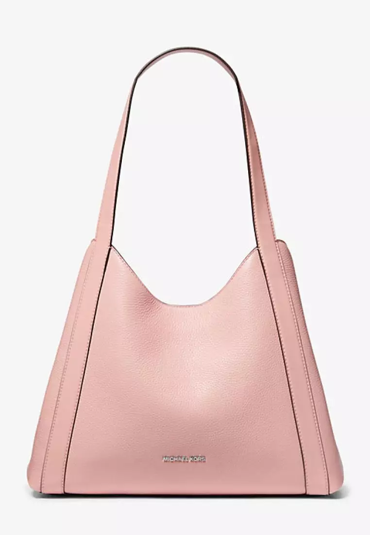 Michael Kors Rosemary Large Pebbled Leather Shoulder Bag Pink