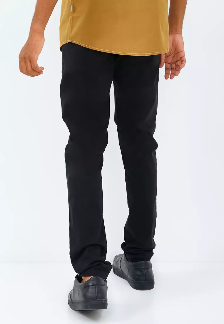 EMBA DENIM - Trosic Celana Panjang Pria Slimfit Stretch Material Chino  Black