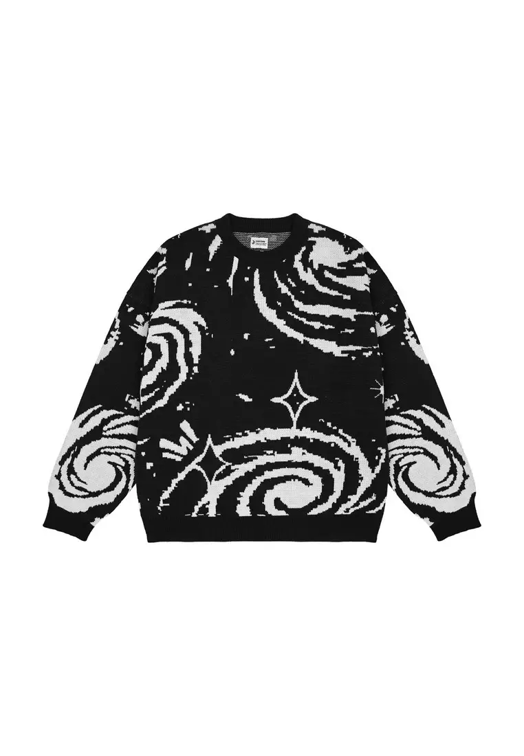 3Second Men's Knitted Jacket Crewneck Sweatshirt Regular Fit Acrylic Storm OL-020925