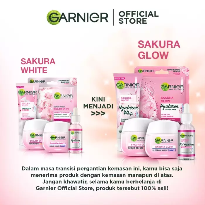 Garnier Sakura Glow Whip Foam - 100ml