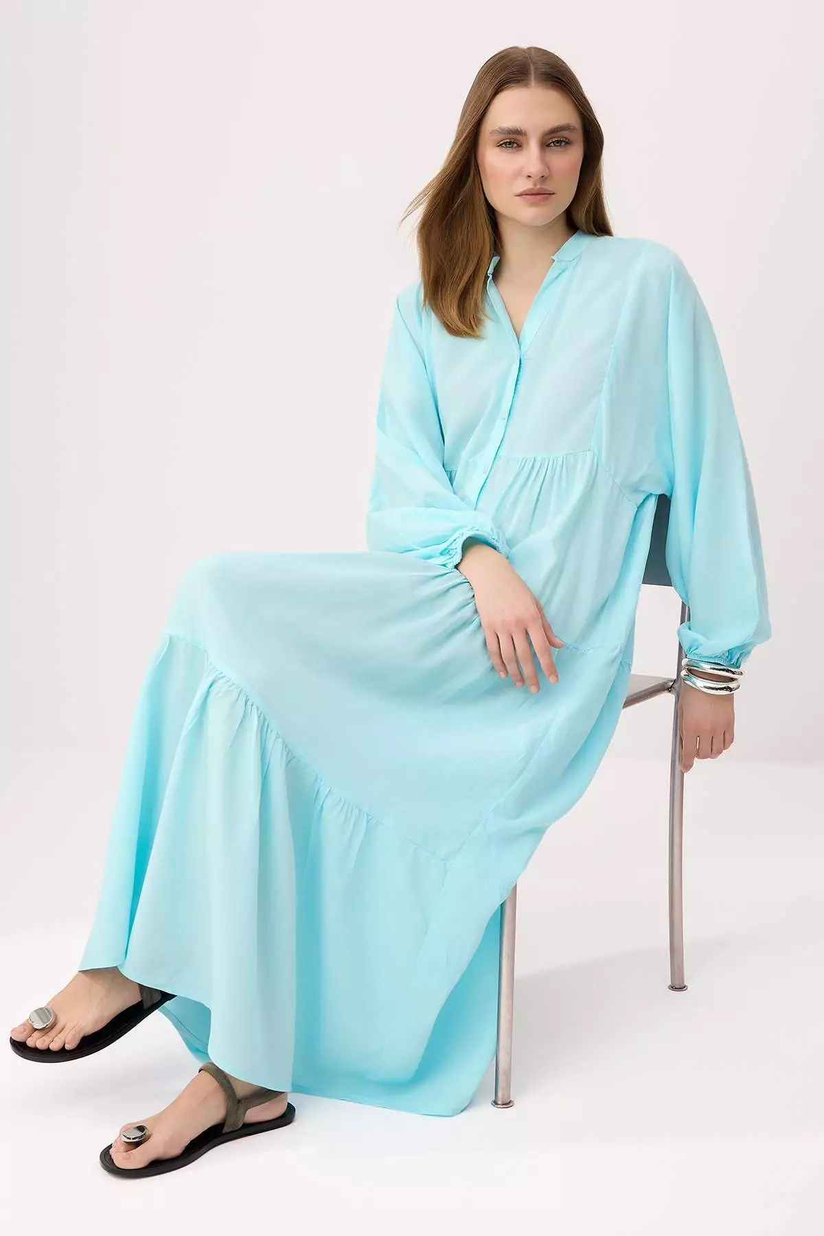Mint Viscose Woven Dress Tctss24Eb00221