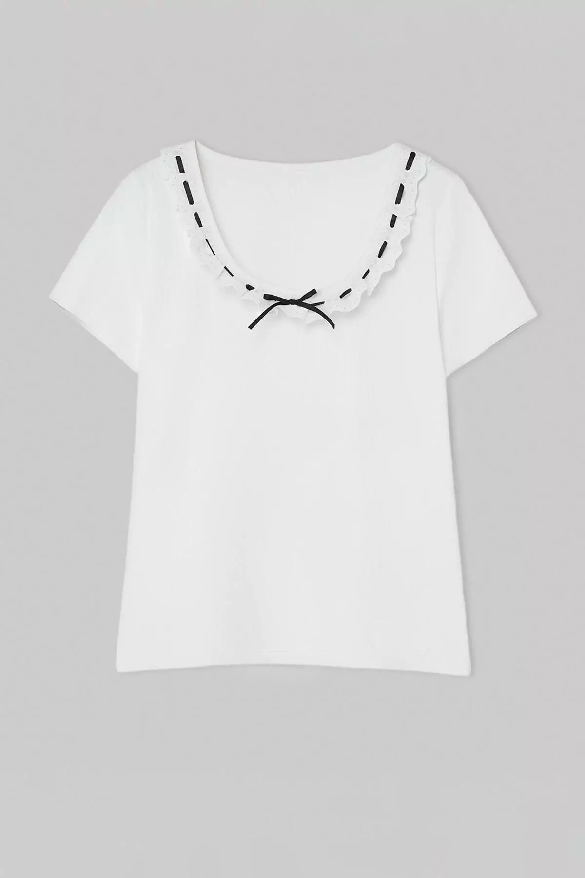 White Collar Detailed Camisole Knitted Plus Size Blouse Tbbss26Af00124