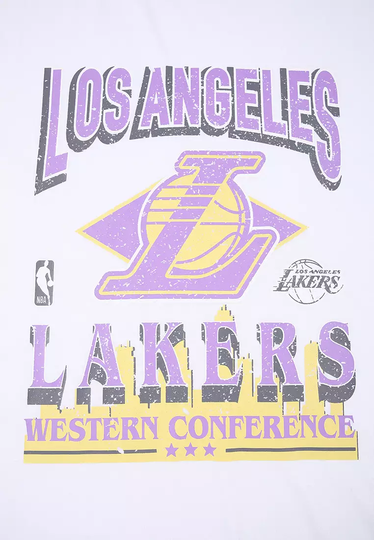 Vintage Graphics Collection Los Angeles Lakers Women Crew Neck T-Shirt