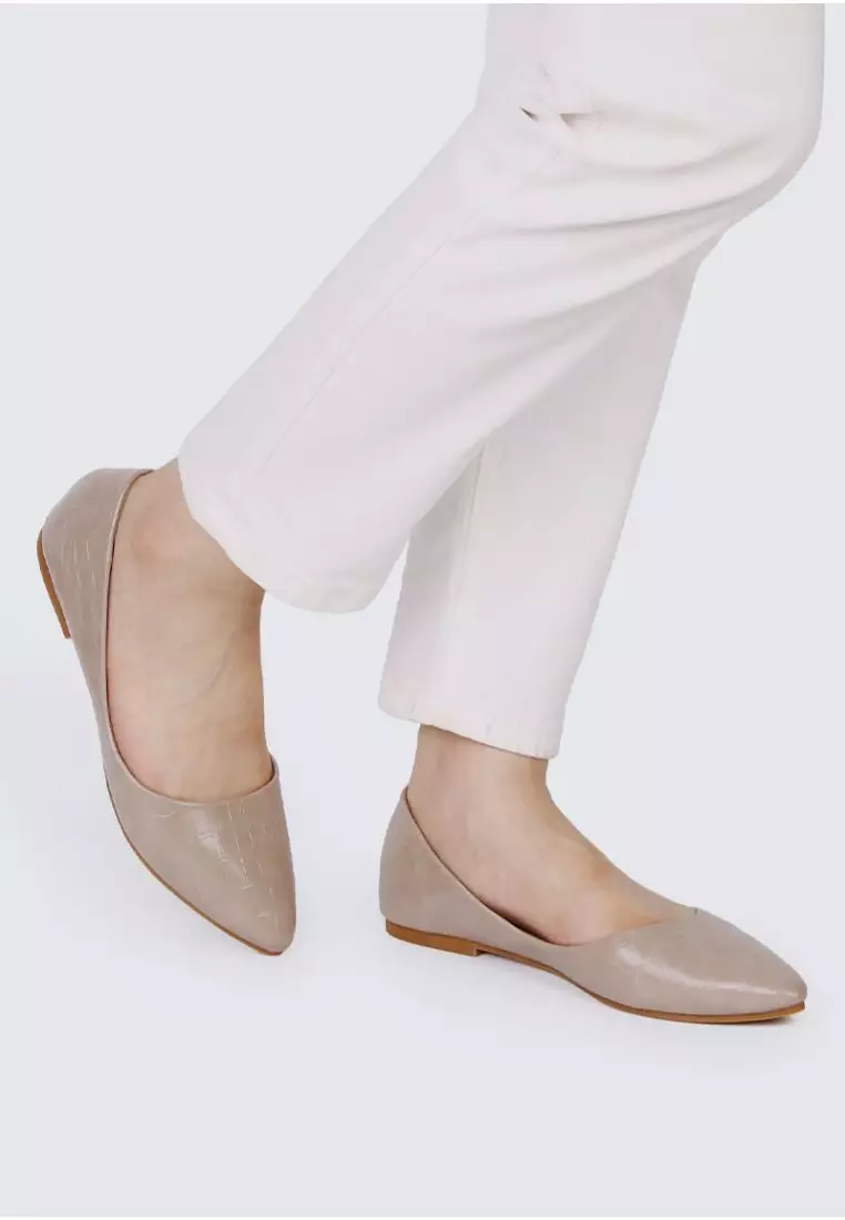 Buy My Ballerine Cece Croc Comfy Ballerina In Taupe 2024 Online