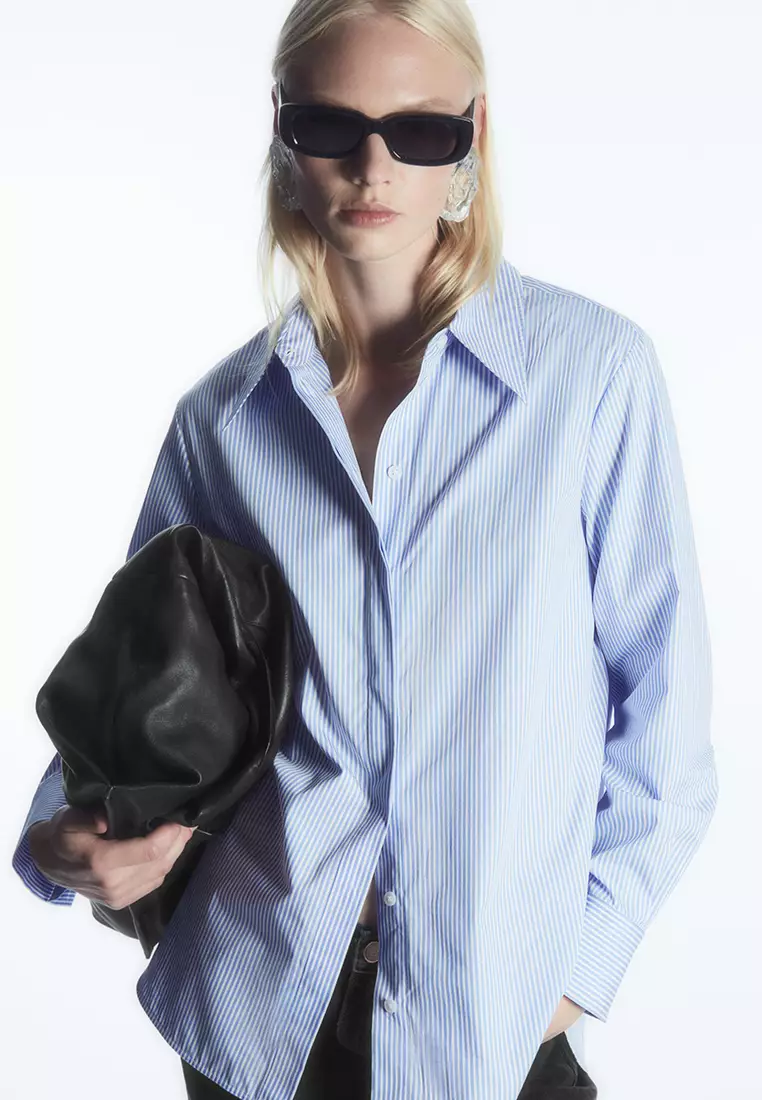 COS COS OVERSIZED STRIPED SHIRT - LIGHT BLUE / WHITE - Shirts - COS 99.00