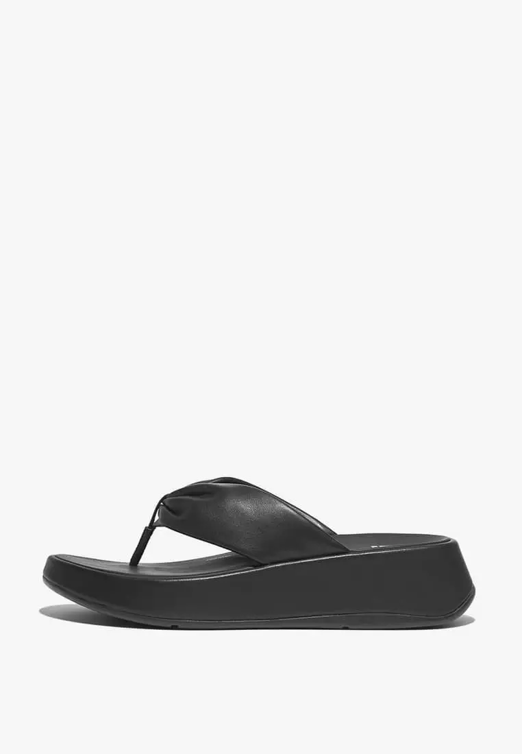 Discount on Fitflop  shoes - SKU: Fitflop F-Mode Women's Leather-Twist Flatform Toe-Post Sandals - Black