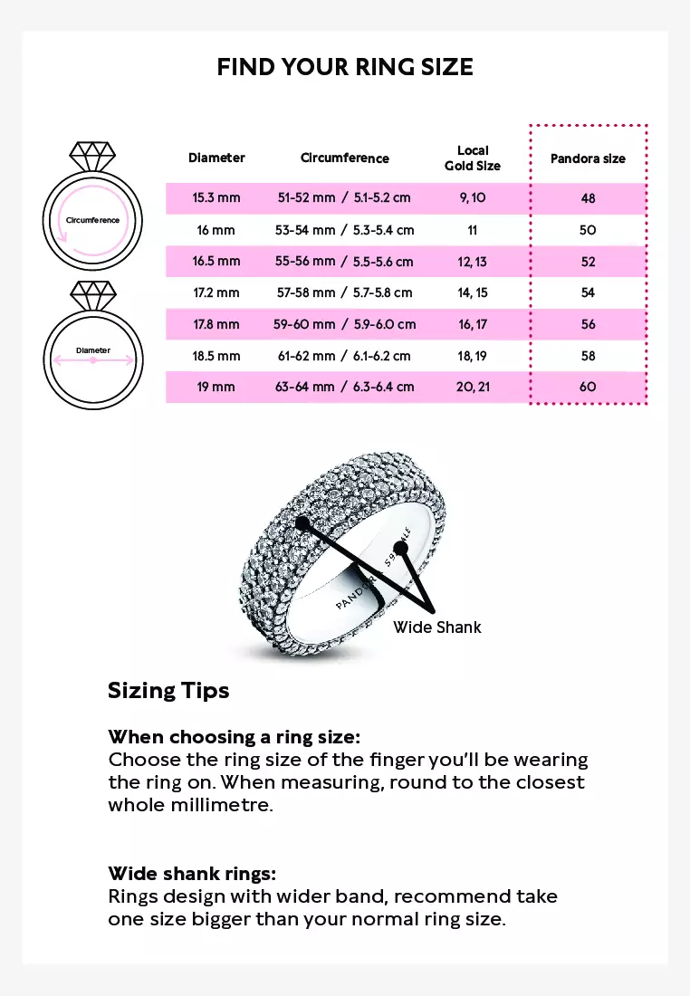 54 pandora ring size in hot sale mm