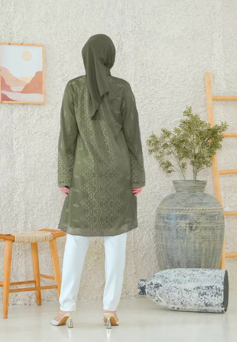 Tunic Army Brukat Elegan Look By Brilliant Girl