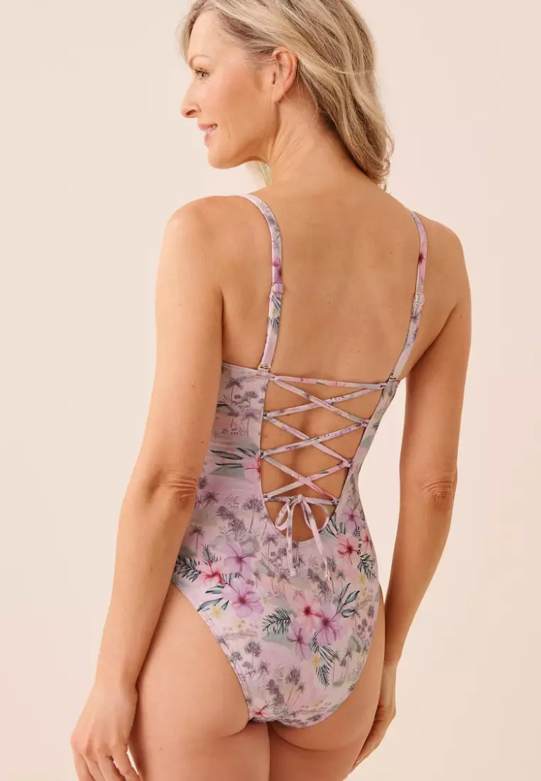 Island Blush Crossed Back One-Piece Swimsuit