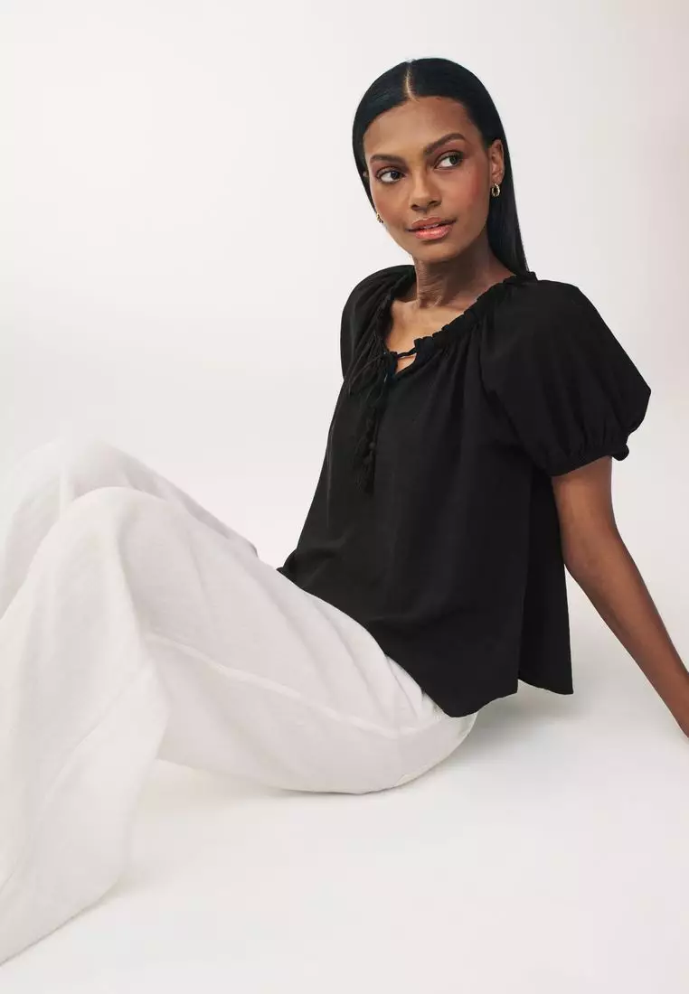 Black bardot top next sale