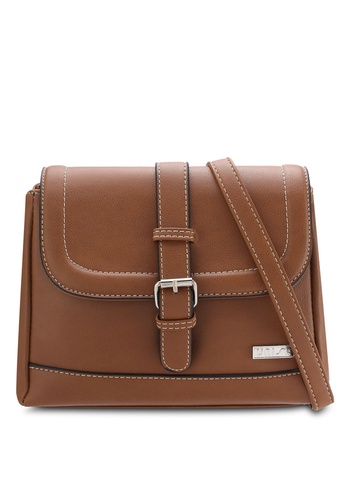 Unisa brown Faux Leather Sling Bag UN821AC71QTWMY_1
