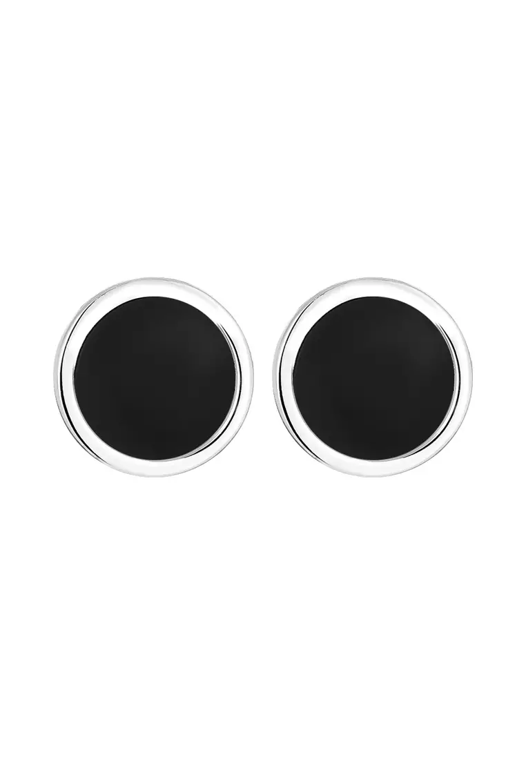 EXCLUSIVE Anting Perhiasan Perak 925 Pria Circle Basic Geo