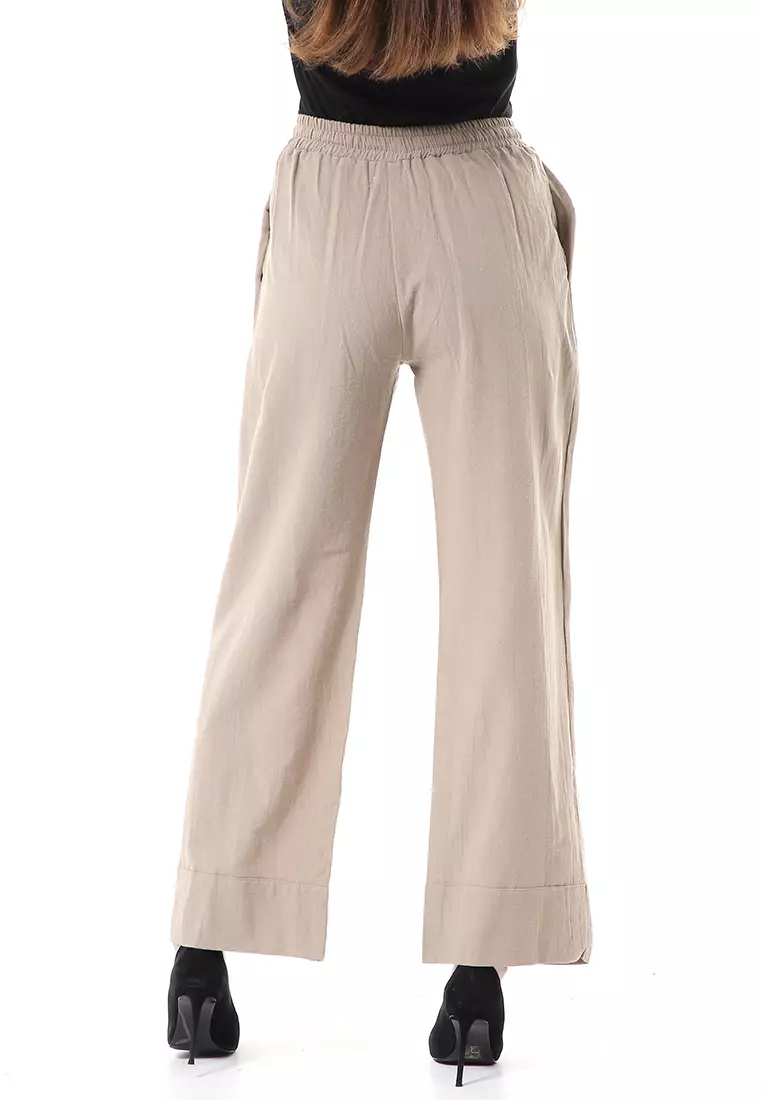Farah Cullote Pants Design Simple Casual Relaxed Fit - Cream