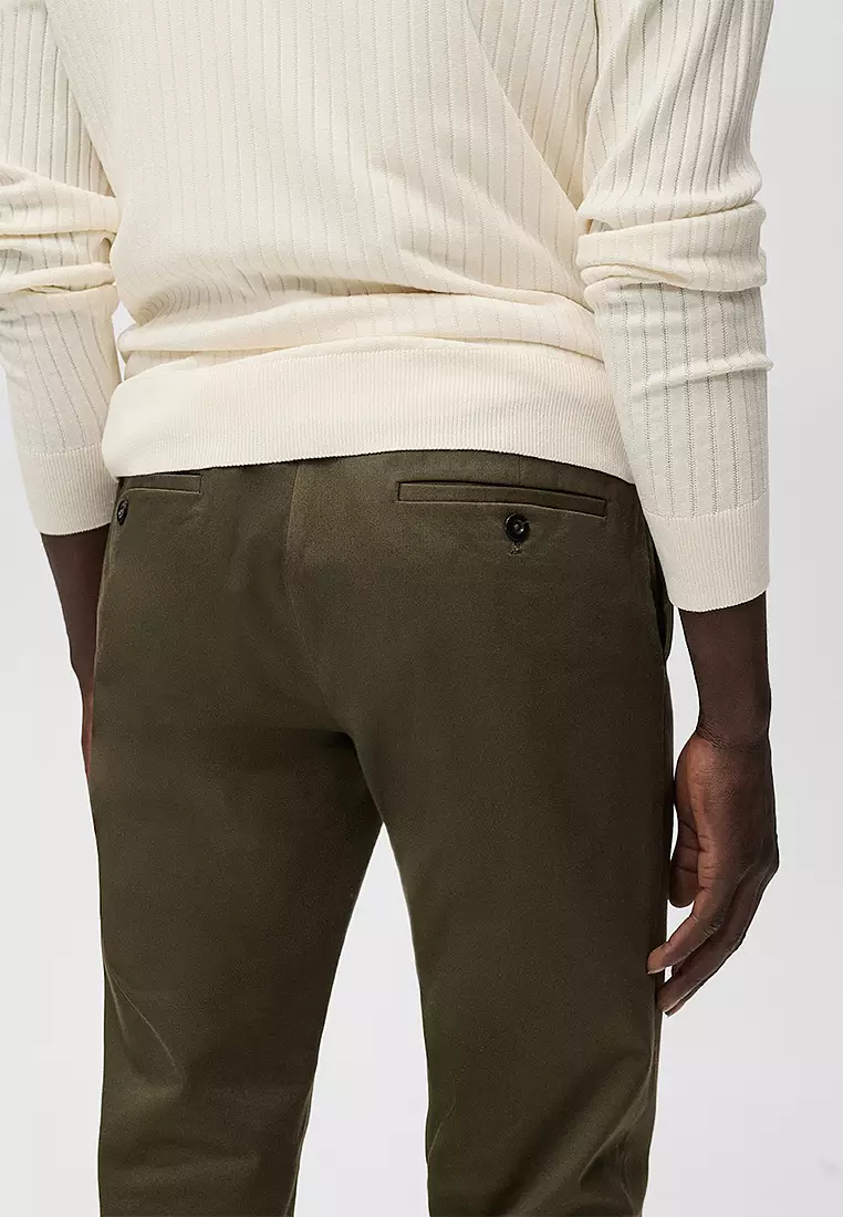 Barna Slim-Fit Twill Chino Trousers