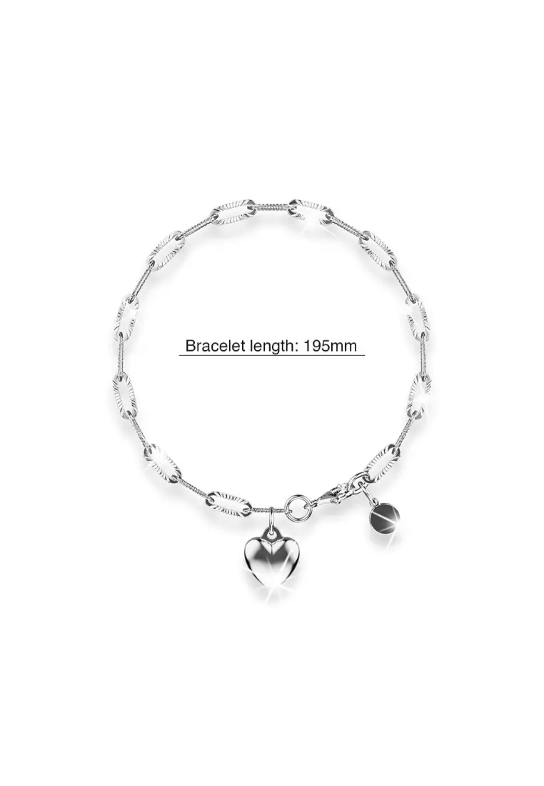 Buy Bullion Gold BULLION GOLD Rogue Heart White Gold Stainless Steel