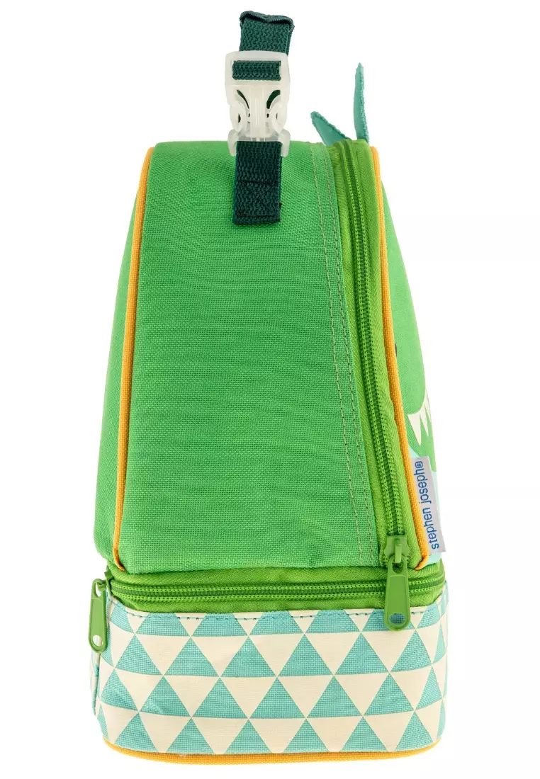 Trolley Bag with Lunch Bag for Kids Dino Green Lunch Pal