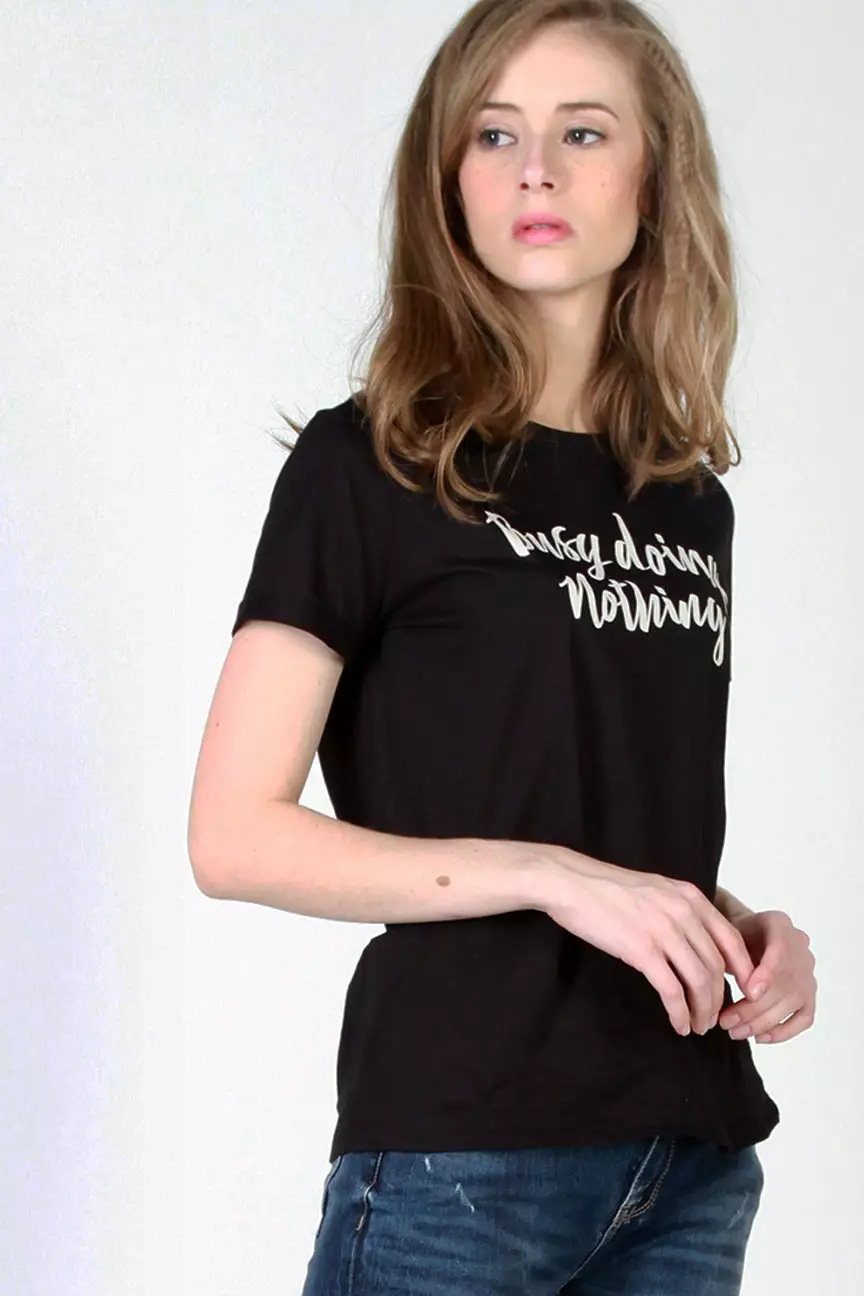 Kaos Wanita Busy Black