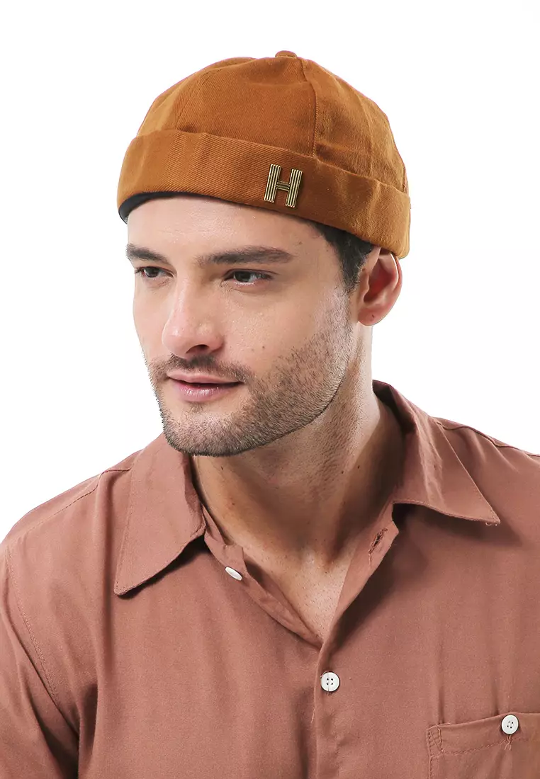 Kai Topi Peci Miki Hat Polos Pria Wanita Uniqe Design Material Cotton ORIGINAL - Caramel