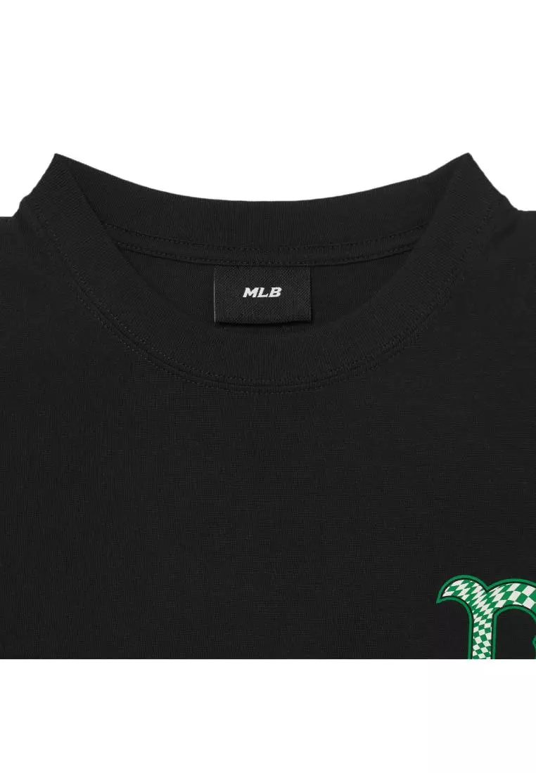 MLB■Coopers Over T-shirt★送料込 MLB CHECKERBOARD CLIPING LOGO OVERFIT T-SHIRTS BOSTON RED