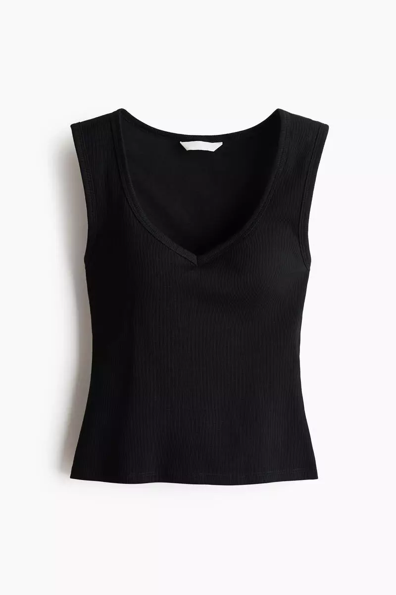 Integral-bra cotton vest top