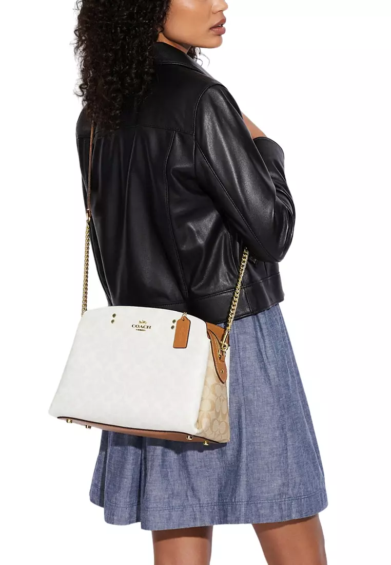Mini lillie carryall in blocked signature canvas 2025
