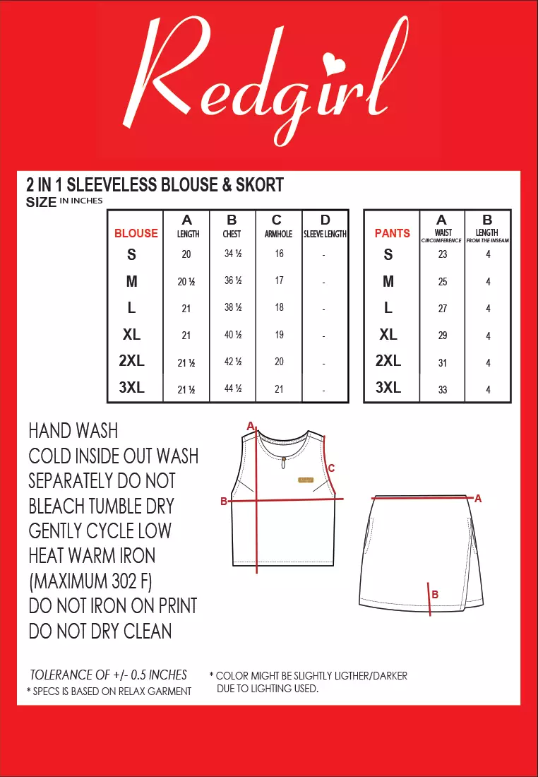 Sleeveless Blouse/Skort