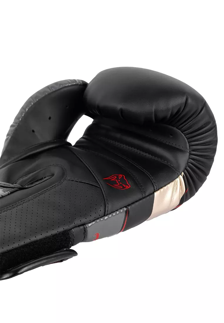 Venum Elite Evo Boxing Gloves - Black/Gold/Red