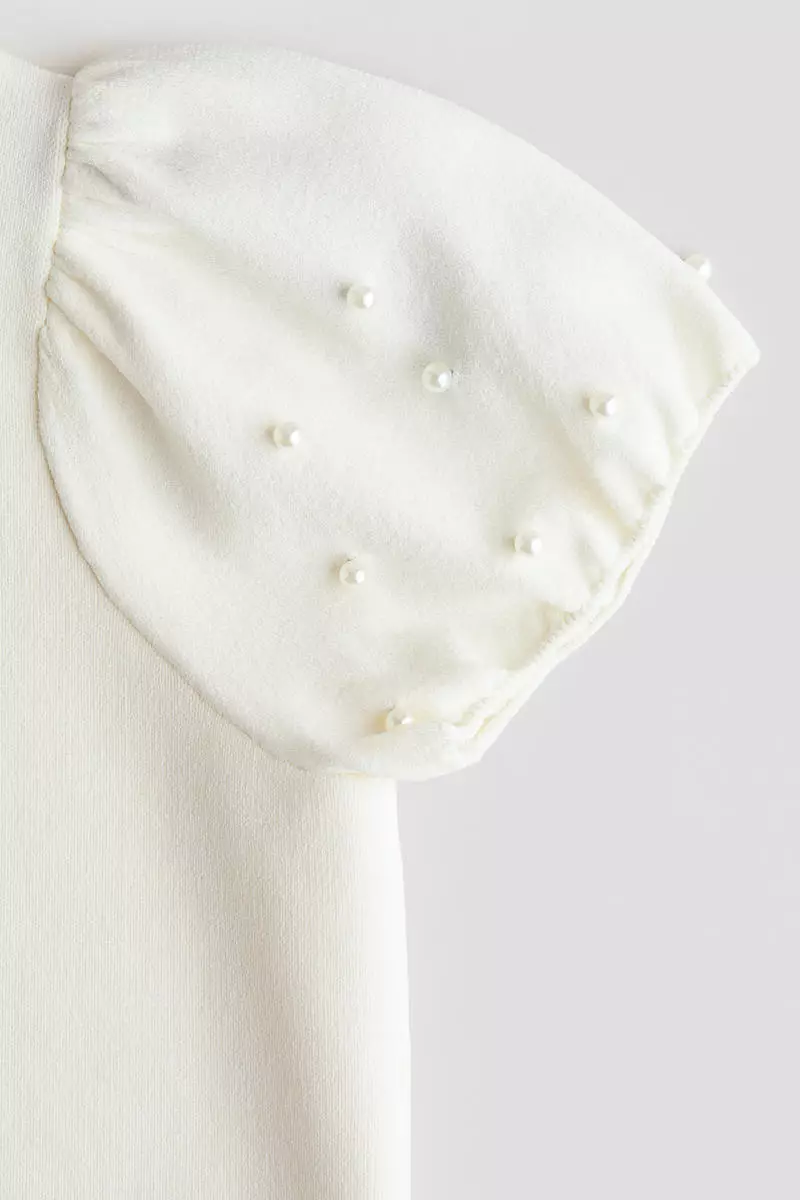 Bead-detail fine-knit top