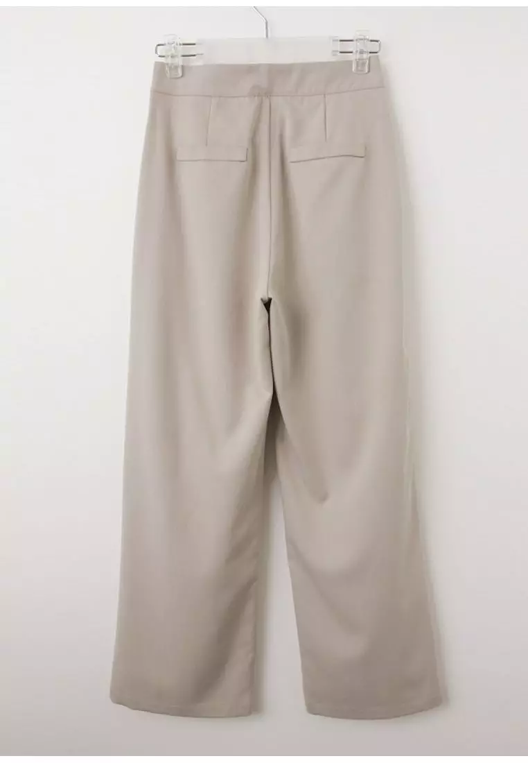 造型口袋打褶直筒西裝褲《BA6851》