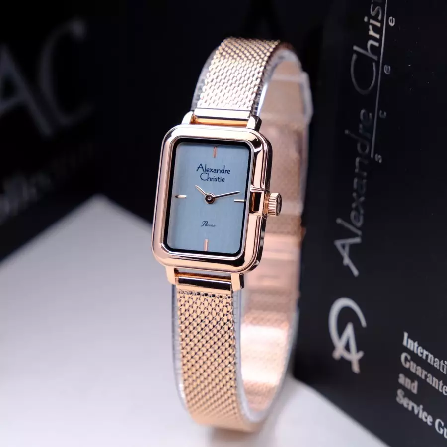 Alexandre Christie 2B51 Rantai Pasir Rosegold Blue Cewek