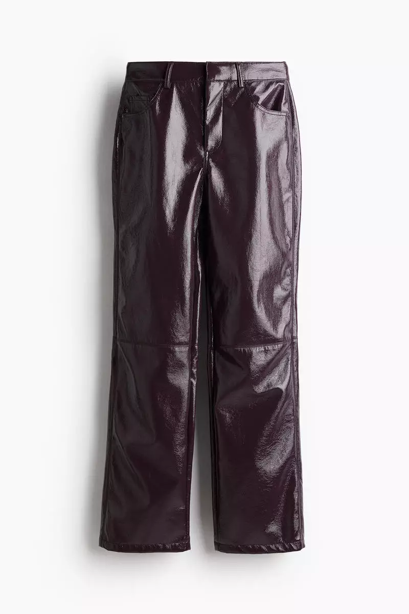 Straight coated trousers