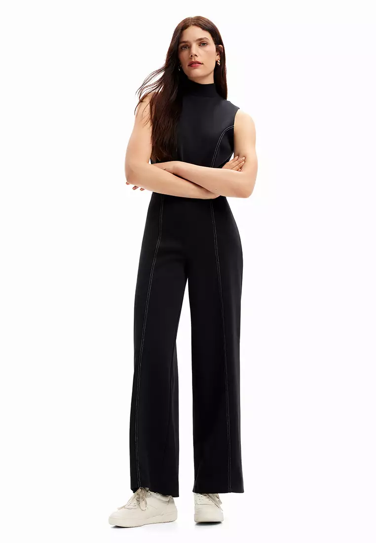 Ladies black culotte jumpsuit 2025
