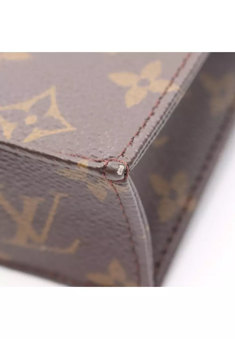 Pre-Loved Louis Vuitton Petite Sac Plat monogram Handbag PVC leather Brown 2WAY