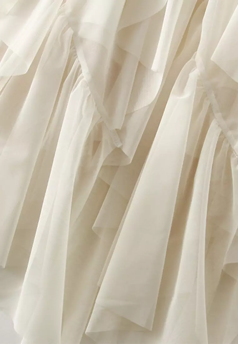 Ruffles Gauze Maxi Skirt AF-D8808