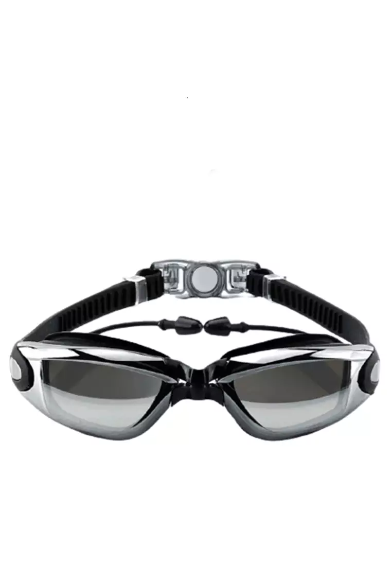 Qanic Kacamata Renang Dengan Penutup Telinga Perfect Design Material Polycarbonate ORIGINAL - Black